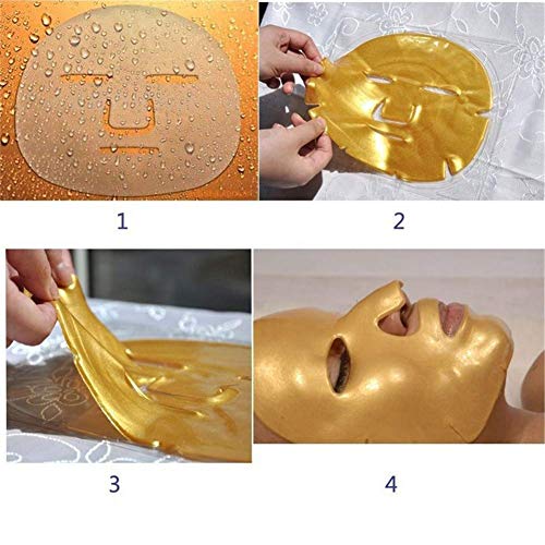 אדופקט 6 חתיכות מסכות פנים קולגן ג 'ל זהב 24 קראט לחות מסכות פנים זהב תיקוני יריעות קריסטל לאנטי אייג' ינג,