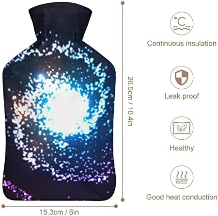 חלל Galaxy Nebula Vortex גומי בקבוק מים חמים עם כיסוי פליס כפות ידיים שקית מים חמים יותר