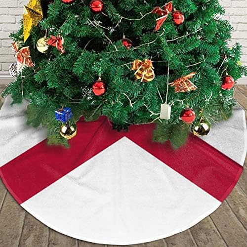 Lveshop דגל אלבמה חצאית עץ חג המולד חצאית יוקרה עגול מקורה מחצלת חוץ כפרי קישוטי חג עץ חג המולד （30 /36 /48 שלושה גדלים