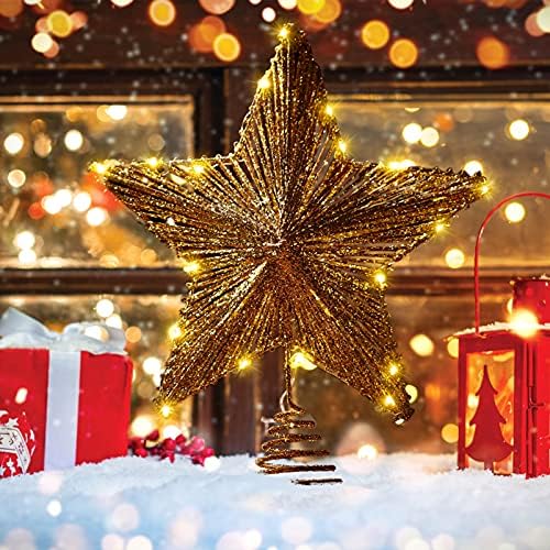 טופר כוכב עץ חג המולד של נובובסטי, נצנצים חג המולד צמר צמרת העץ מואר מואר עץ חג המולד קישוט טופר לעץ חג המולד עץ חג המולד