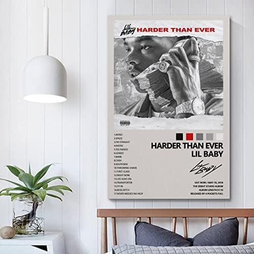 Lil Baby Harder מתמיד פוסטר אלבום לחדר שינה אסתטי קיר קיר אמנות פוסטרים פוסטרים ציור תמונה הדפסת עיצוב משפחתי