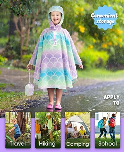 ילדים קלים לילדים גשם פונצ'ו לשימוש חוזר פעוטות פעוטות גשם מעיל גשם עמיד למים
