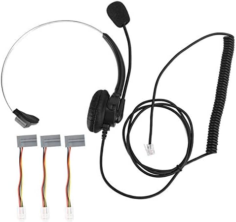 אוזניות QIILU אוזניות ABS שחור טלפון אוזניות מונאוריות קווי אוזניות טלפון עם מיקרופון לשימוש ביתי