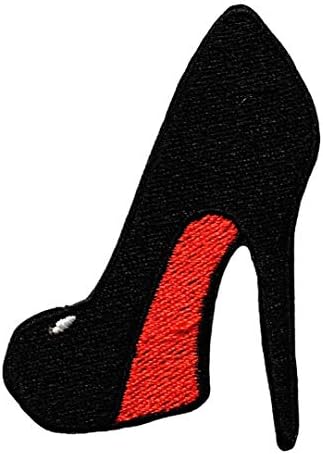 נעליים שחורות נשים אופנה עקבים גבוהים ילדים ברזל מצויר על ציוד טלאים רקום לשקיות ז'קט בגדי תרמיל בגדים