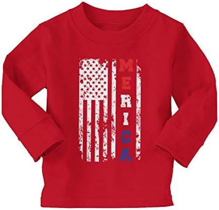 דגל מריקה ארהב - 4 ביולי אמריקה אמריקה לתינוק/פעוטות חולצת טריקו