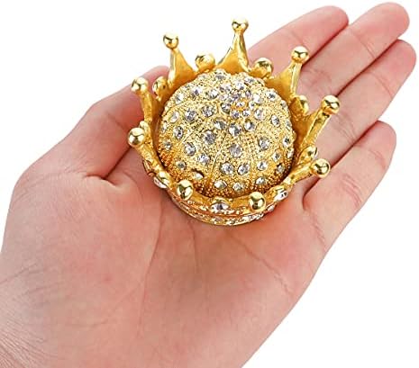 לונגשנג-מאז 2001-יד צבוע זהב כתר צלמית תכשיטי תכשיט תיבת חתונה לטובת מתנה טבעת מחזיק עיצוב שולחן