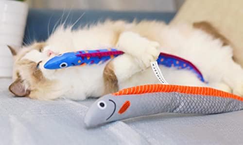 צעצועי חתול מיאוקסן עם חתול חתול וקמט לחתולים מקורה - צעצועי קטיפה לגורי חתולים קיטי-צעצועי לעיסה אינטראקטיביים עמידים
