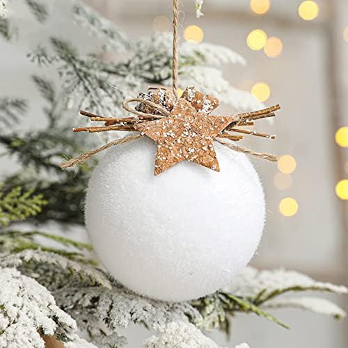 קישוט לחג המולד תליון קצף כדור לבן פתית שלג מים טיפת פעמון קישוט דביק קישוט לחג המולד קישוט תליון תליית כדור תלויה זרי