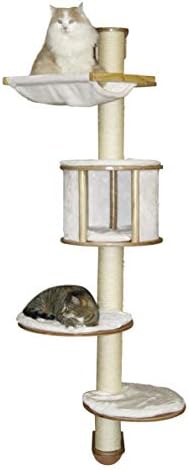 קרבל חתול עץ דולומיט קיר רכוב, 66.14 סנטימטרים, לבן