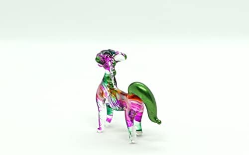 סוס סאנסוקג'אי פסלוני מיקרו זעירים מצוירים ביד זכוכית מפוצצת אמנות חיות בר מתנה אספנית עיצוב בית מס '2, סגול ירוק