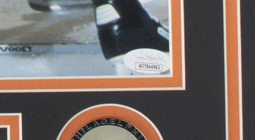 אריק לינדרוס חתום על פליירים ממוסגרים 16x20 קרב צילום JSA ITP - תמונות NHL עם חתימה