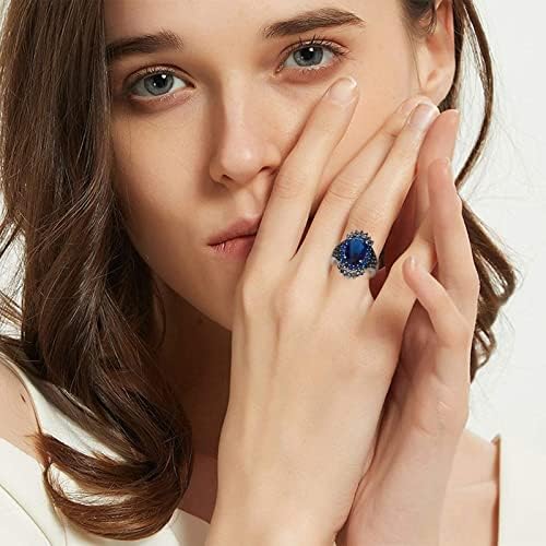 2023 טבעת תאילנדית שחורה חדשה וינטג 'תכשיטים גדולים רימון טבעת כסף עפרות אדומות טבעות טבעות מוגזמות טבעות יהלום מוערמות לנשים
