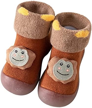 נעלי פעוטות פעוטות תינוקות פעוטות חורף נעליים רכות תחתון מקורה לא מחליק חום קריקטורה חיה גרבי רצפה גרביים פעוט