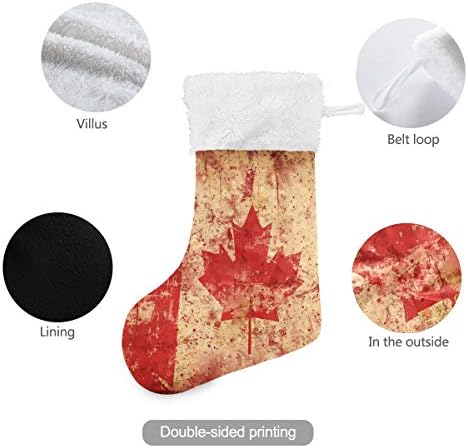 Pimilagu Retro דגל קנדי ​​גרבי חג המולד 1 חבילה 17.7 , גרביים תלויים לקישוט חג המולד