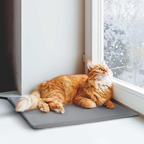 כרית חימום לחיות מחמד של פטדוט בחוץ לחתולים עם התאמת זמן טמפרטורה, כרית חימום לחתולים חיצונית / פנימית, כרית חום חשמלית-מ':