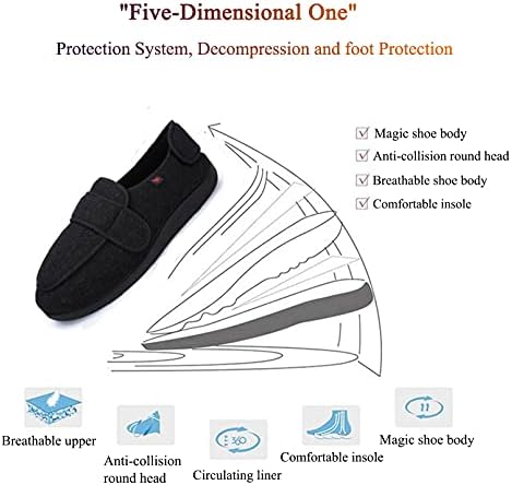 נעלי סוכרת של GYCDWJH לרגליים נפוחות, נעל סוכרת רחבה במיוחד של גברים, נעלי הליכה נושמות לנשימה עבור קשישים שימוש