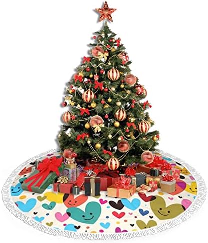 דפוס לבבות חצאית עץ חג המולד אדומה קישוט עץ חג המולד לשנה החדשה עיצוב מסיבת חג חגיגי 36