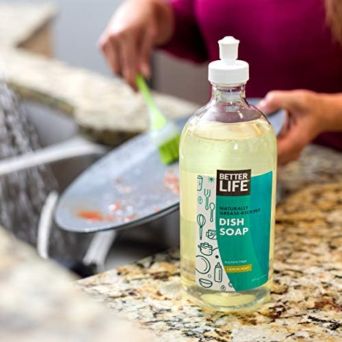 חיים טובים יותר קשים על גריז ועדין על הידיים סבון כלים ללא סולפט נענע לימון, 22 פל אונקיה