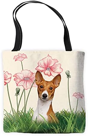 מצחיק בסנג ' י כלב מחמד תיק לוטוס פרחי בד כתף תיק תיק לקניות