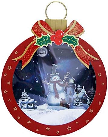 כלקדה הובילה שלג קיר מוזיקלי דקוס עם סנטה ועיצוב קשת פלאקטיקה שלג כדור חג מולד עם קשת