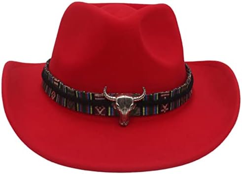 כובע קאובוי וינטג 'לנשים גברים, כובע בוקרת שחור מורגש כובע קאובוי מערבי מקסיקני רחב שוליים סומברוס ווקרוס