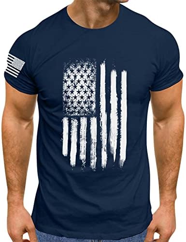 אמריקאי חולצות לגברים קצר שרוול 4 ביולי חולצות צווארון עגול עצמאות יום חולצה בציר גרפי טיז