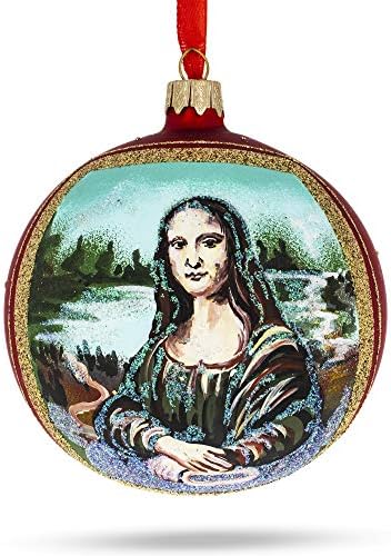 1506 המונה ליזה ציור על ידי לאונרדו דה וינצ' י זכוכית כדור חג המולד קישוט 4 סנטימטרים