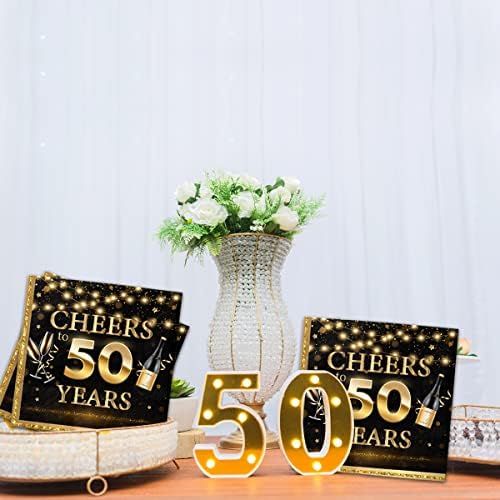 לחיים עד 50 שנה קישוטים ליום הולדת, 50 שנה ציוד למסיבות מפיות חד פעמיות מפיות 50 שנה למפיות לחתונה, מסיבת