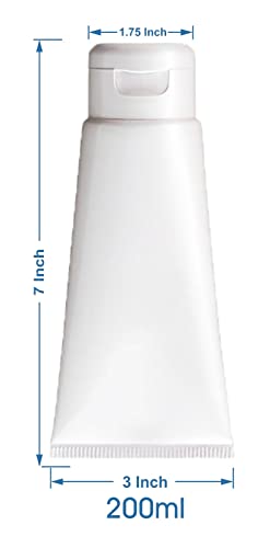 יצירות ג 'דסי-200 מ ל לבן ריק קוסמטי צינורות עם משלוח מזרק רך צינורות מיכל בקבוק בקבוקון צנצנת עם להעיף