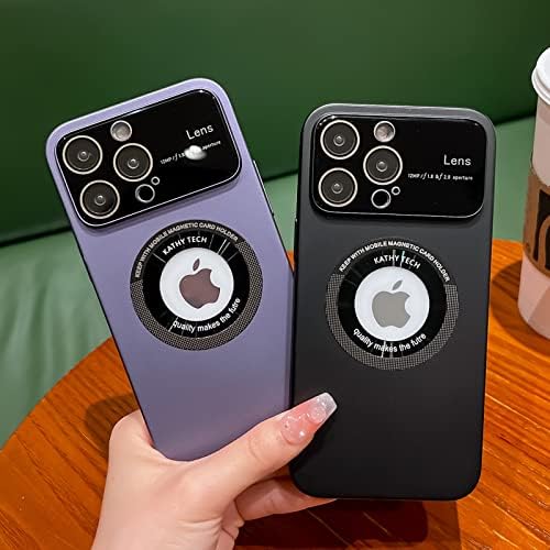 Cooweek Magnetic iPhone 14 Pro Max Case - הגנת מצלמה מלאה, תואמת למגספה, יין אדום