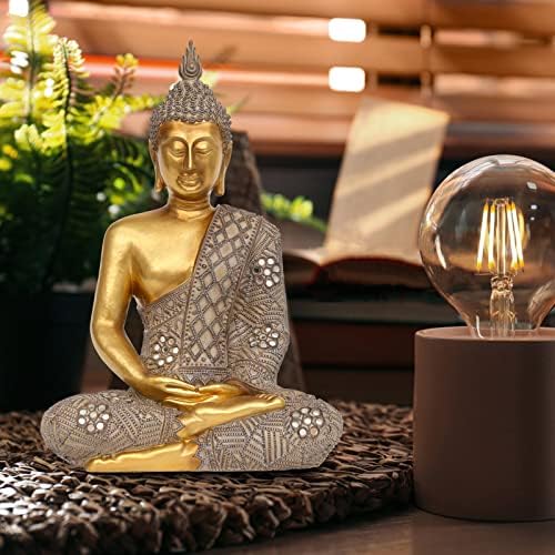 פסל בודהה לעיצוב הבית זהב 12.4 אינץ '-פסלי בודהה לעיצוב זן-עיצוב עיצוב רוחני-בודהה לעיצוב לסלון-בודה-בודהה-מתנה