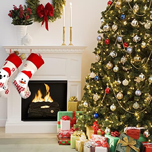 גרבי חג מולד יוטה, 4 חבילות 18 אינץ 'גרבי חג המולד גרבי חג מולד כפרי גדול עם סנטה, איש שלג, דוב, דפוסי פינגווין גרבי משפחת