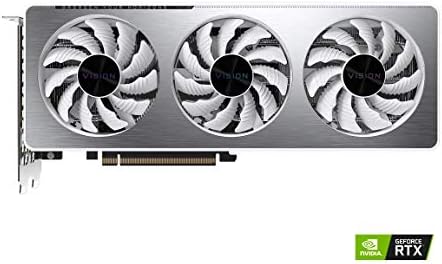 Gigabyte Geforce RTX 3060 Vision OC 12G כרטיס גרפיקה, 3X אוהדי Windforce, 12GB 192-bit GDDR6, GV-N3060 Vision OC-12GD