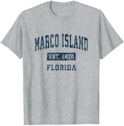 אי מרקו פלורידה פלורידה וינטג 'עיצוב ספורט חיל הים חולצת טריקו