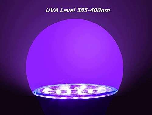 Qixivcom 2-Pack 15W A19 UV LED נורות שחורות נורות E26/E27 נורות LED ברמת UVA 385-400NM זוהר בכהה לחתונה של המסיבה