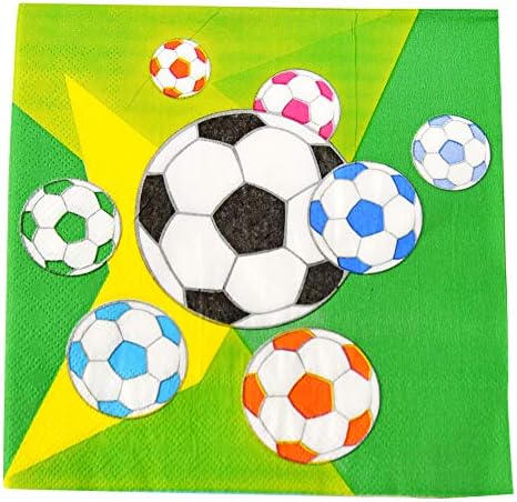 דף הבית-מפיות נייר בנושא כדורגל, מפיות צד חד פעמיות מרובעות, 48 ספירה-6.5 איקס 6.5