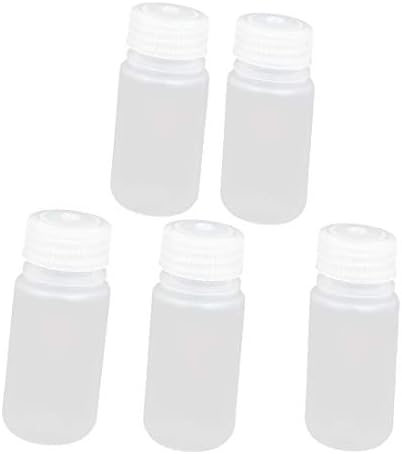 X-DREE 5 יחידות 50 מל HDPE גליל פלסטיק פה רחב בקבוק דגימה נקה (5 יחידות 50 מל HDPE Cilindro Plástico Botella Ancha de Muestra