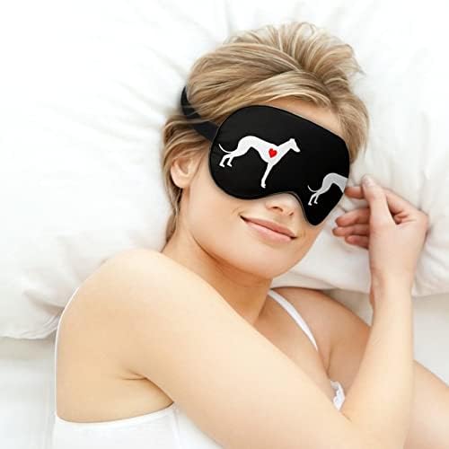 גרייהאונד כלב לב שינה מסכת שינה עמידה מכסה מכסה עין עין עין עם רצועה מתכווננת לגברים נשים