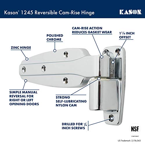 KASON 1245 ציר זוהר הפיך, קיזוז 1 עד 3/8 אינץ ', 11245000048