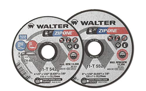 וולטר 11T662 Zip One Cutoff Owgh Pack של 25 גלגל שוחק w/ 7/8in Arbor