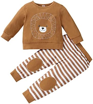 פעוט ילדי תינוק ילד ילדה חמוד תלבושות קריקטורה בעלי החיים קצר / ארוך שרוול סוודר למעלה + אלסטי מכנסיים 2 יחידות