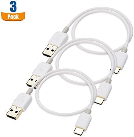 ענייני כבלים 3 חבילות קצרות USB ל- USB C כבל טעינה עם טעינה מהירה של 3A ברגל לבן 1 עבור סמסונג גלקסי S22, S22+,