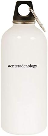 מוצרי Molandra Enteradenology - 20oz hashtag בקבוק מים לבנים נירוסטה עם קרבינר, לבן