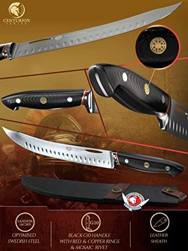 סכין קליבר בשר דלסטרונג-7 אינץ '- סדרת סנטוריון - ידית גרם 10-סכין קצבים צרור חד כתער-10 אינץ ' - סדרת סנטוריון-חד כתער