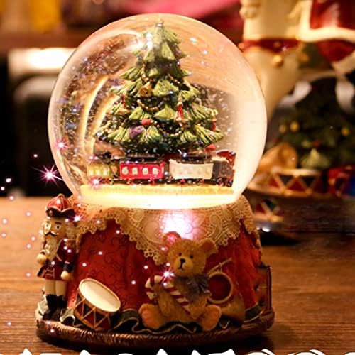 DLVKHKL עץ חג המולד חלום קופסת כדור קופסא מוסיקה סיבוב רכבת קטנה אוקטבה בנות בנות מתנה ליום הולדת מתנה