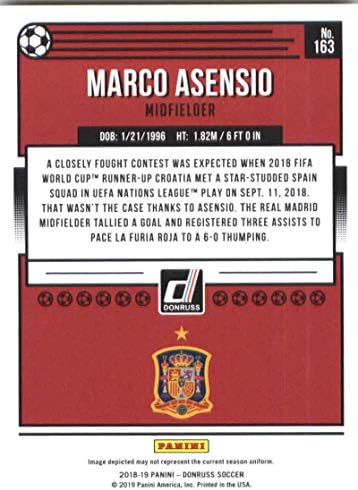2018-19 דונרוס 163 כרטיס כדורגל מרקו אסנסיו ספרד