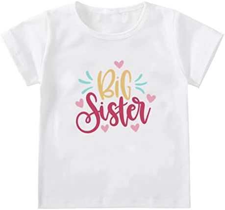 תינוקת אחות גדולה אחות קטנה חולצה חולצה צמרת אחים תואם תאומים תאומים אחות טיז גדול