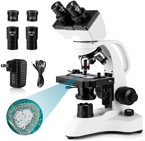 Microscope משקפת משקפת LED 40X-1000X, מיקרוסקופ אופטי הניתן לתגובה עם שלב מכני X/Y 360 ° ראש ג'נטש למבוגרים וסטודנטים טווח