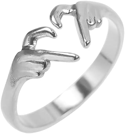 נשי טבעות טיטניום פלדת טבעת נשים של לב קר סגנון קטן קהל פשוט ללא דהייה פתוח נירוסטה טבעת