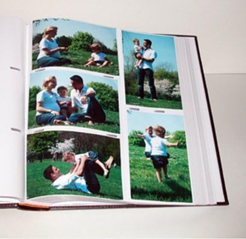 אלבום תמונות 4x6 500 תמונות, עטיפת מסגרת רקמה של עור דמוית עור אישית, אנכית ואופקית - חום 3 חבילה